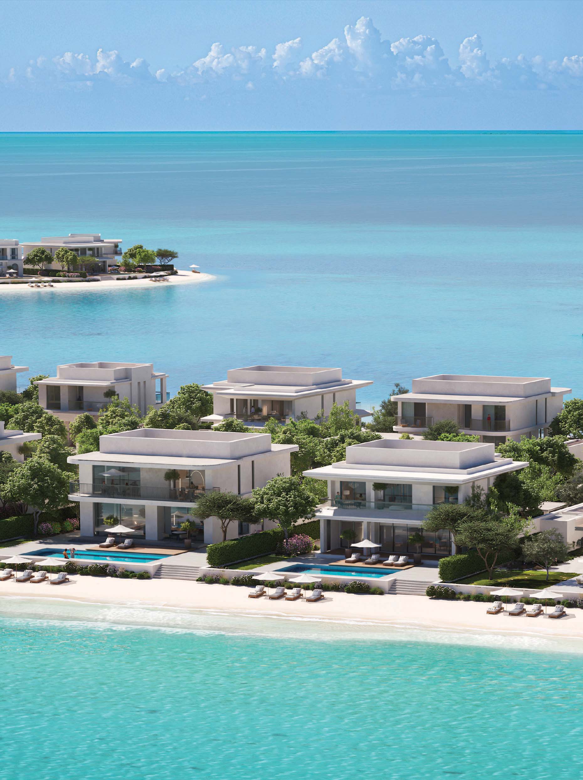 Beachfront villas along the Ramhan Island shoreline