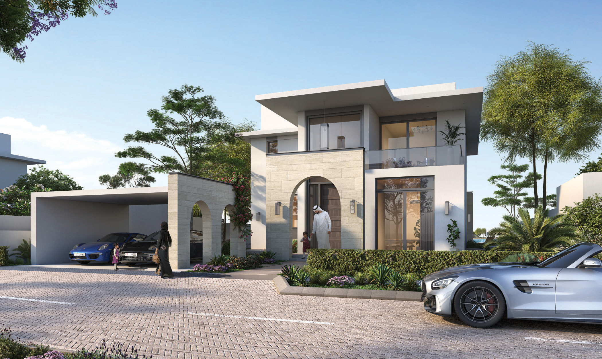 Villa entrance and driveway